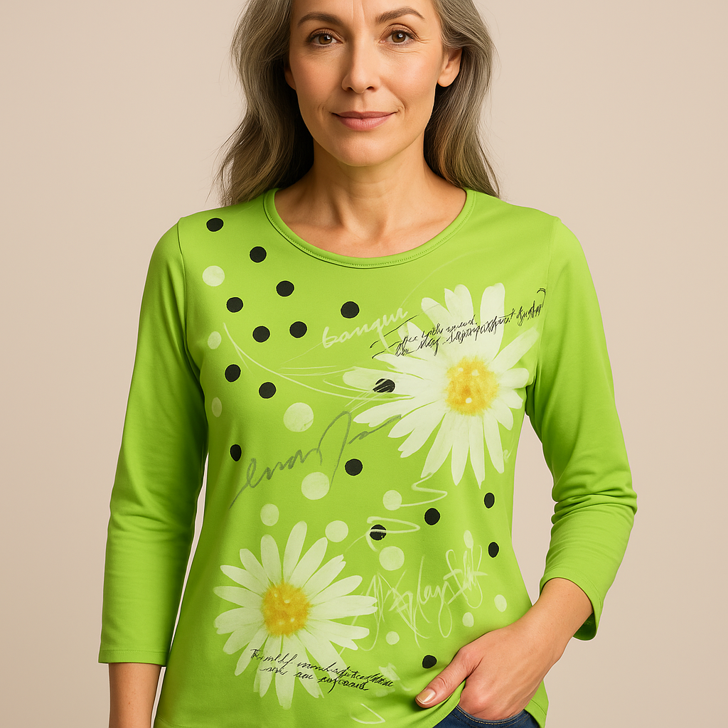 put this exact shirt on model and have her display like a fashion model.  must be stunning 55-yea...