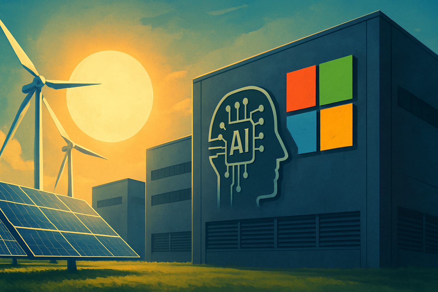 Microsoft sa snaží poháňať rozmach umelej inteligencie na 100 % obnoviteľnou energiou