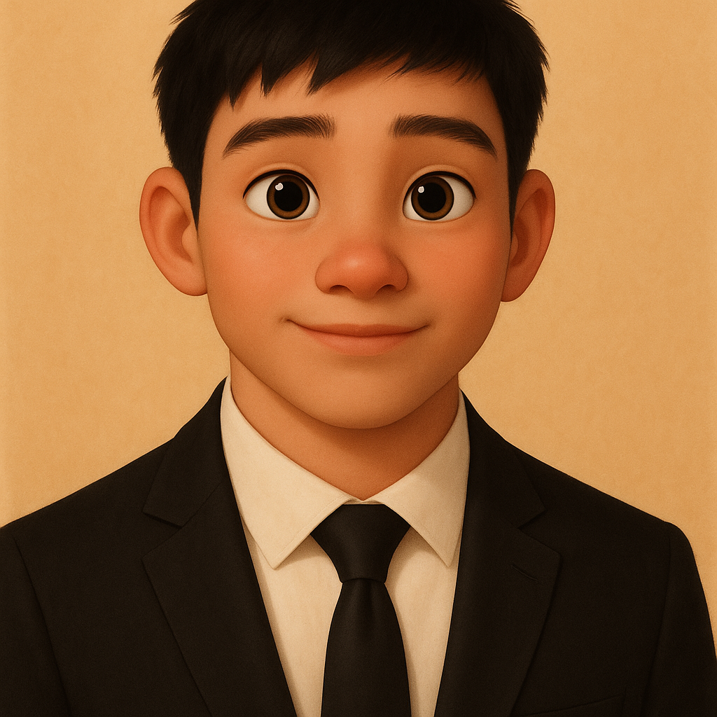 Transform in animation style. Large, expressive eyes. Soft, symmetrical facial features. Warm col...