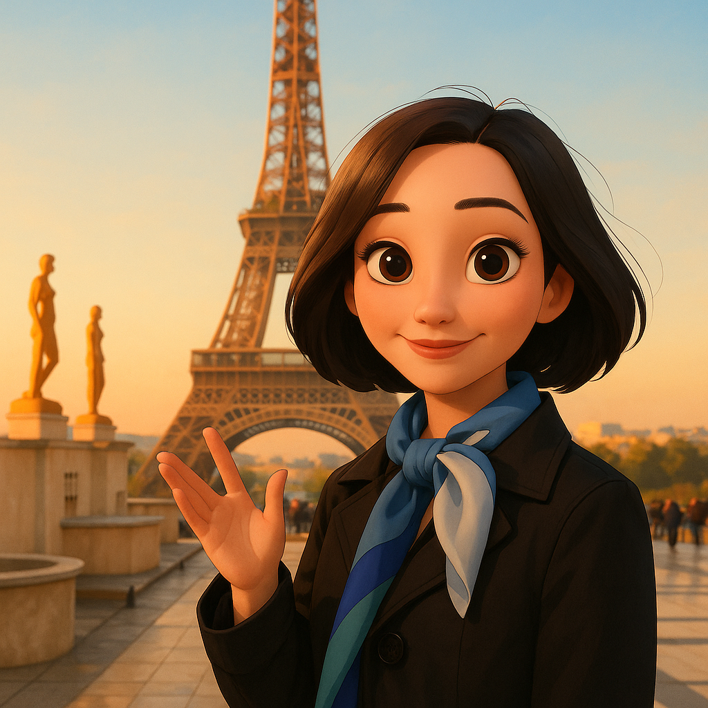 Transform in animation style. Large, expressive eyes. Soft, symmetrical facial features. Warm col...