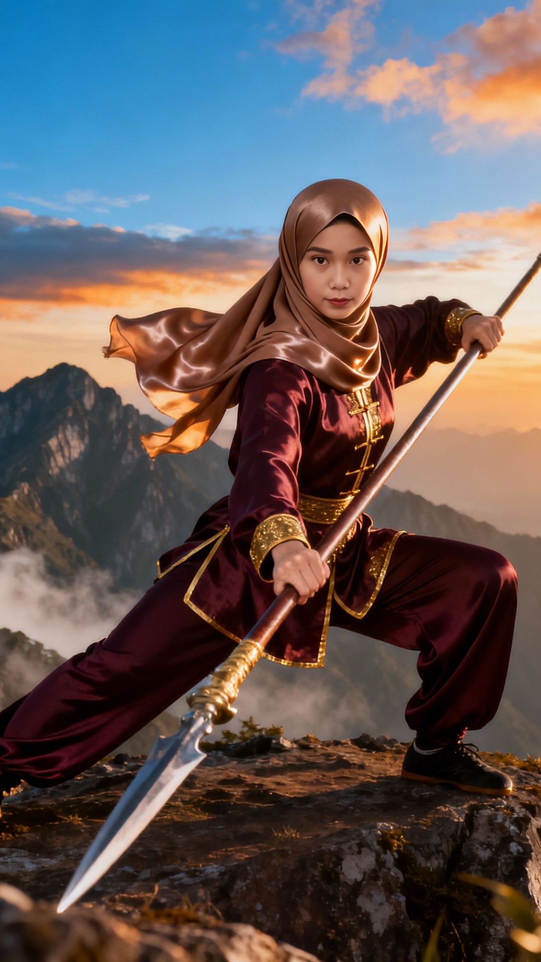 {
  "prompt": "Ultra-realistic cinematic video of the *same young hijabi woman* from the referenc...