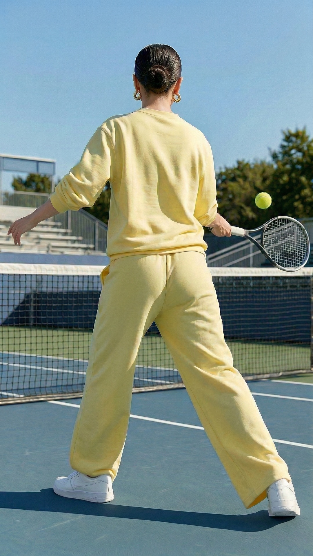 she is playing tennis