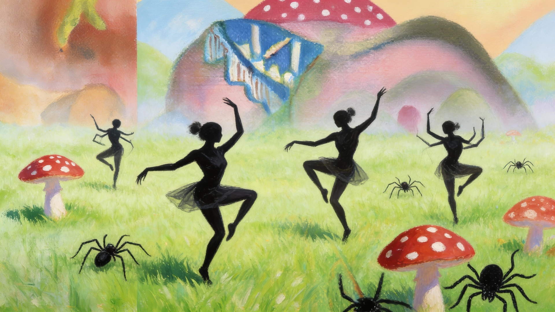 danse infernale des femmes magiciennes et des araignées noires