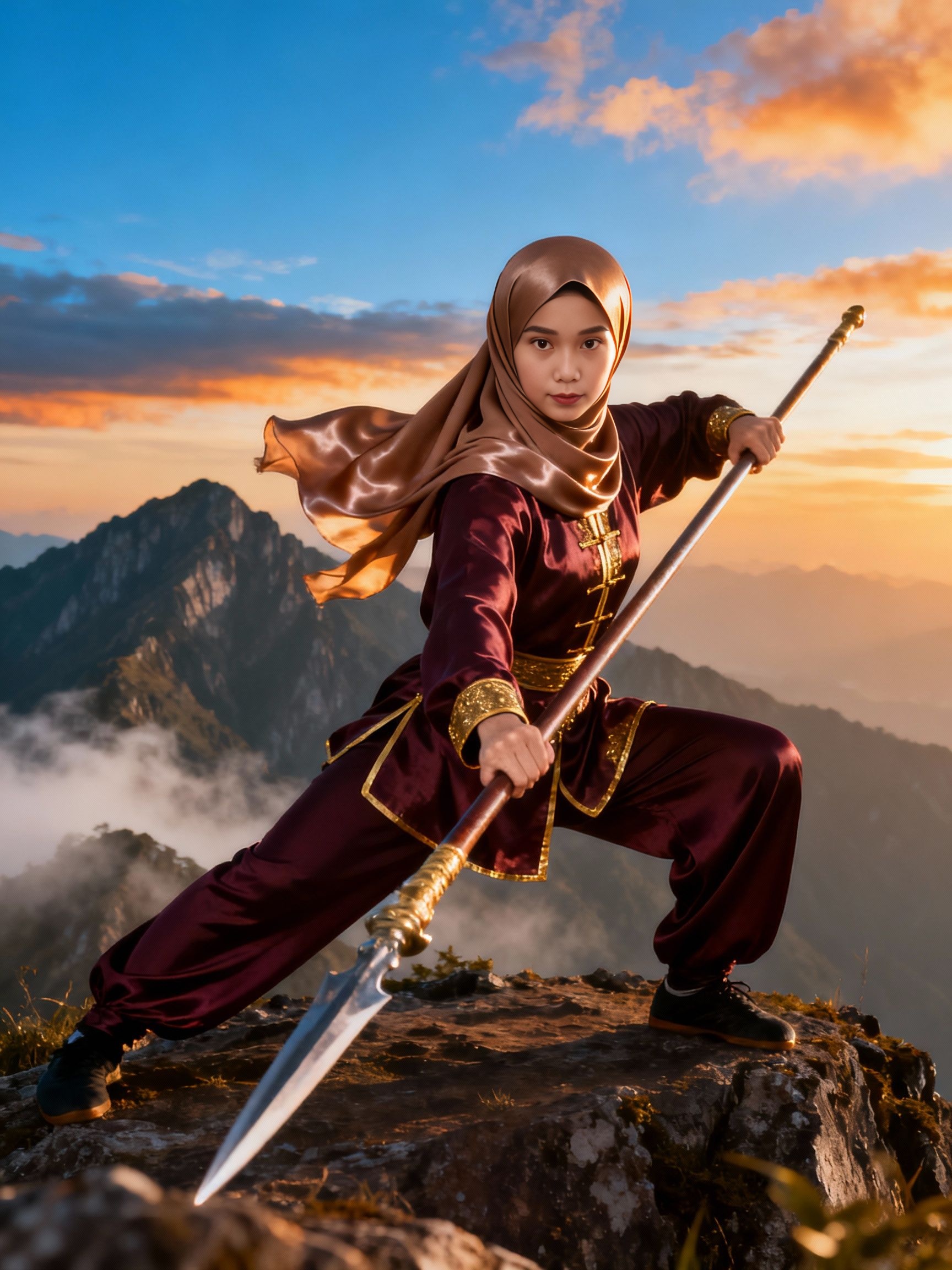 {
  "prompt": "Ultra-realistic cinematic video of the *same young hijabi woman* from the referenc...