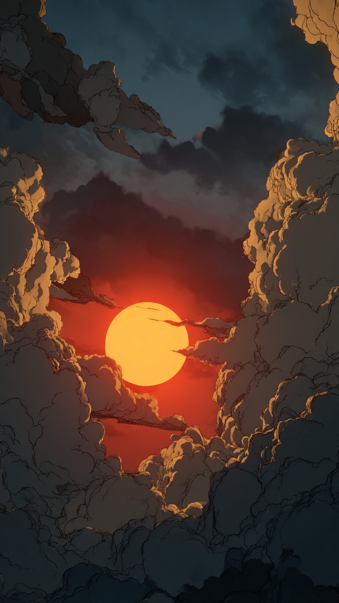 clouds cover the sun, camera is static