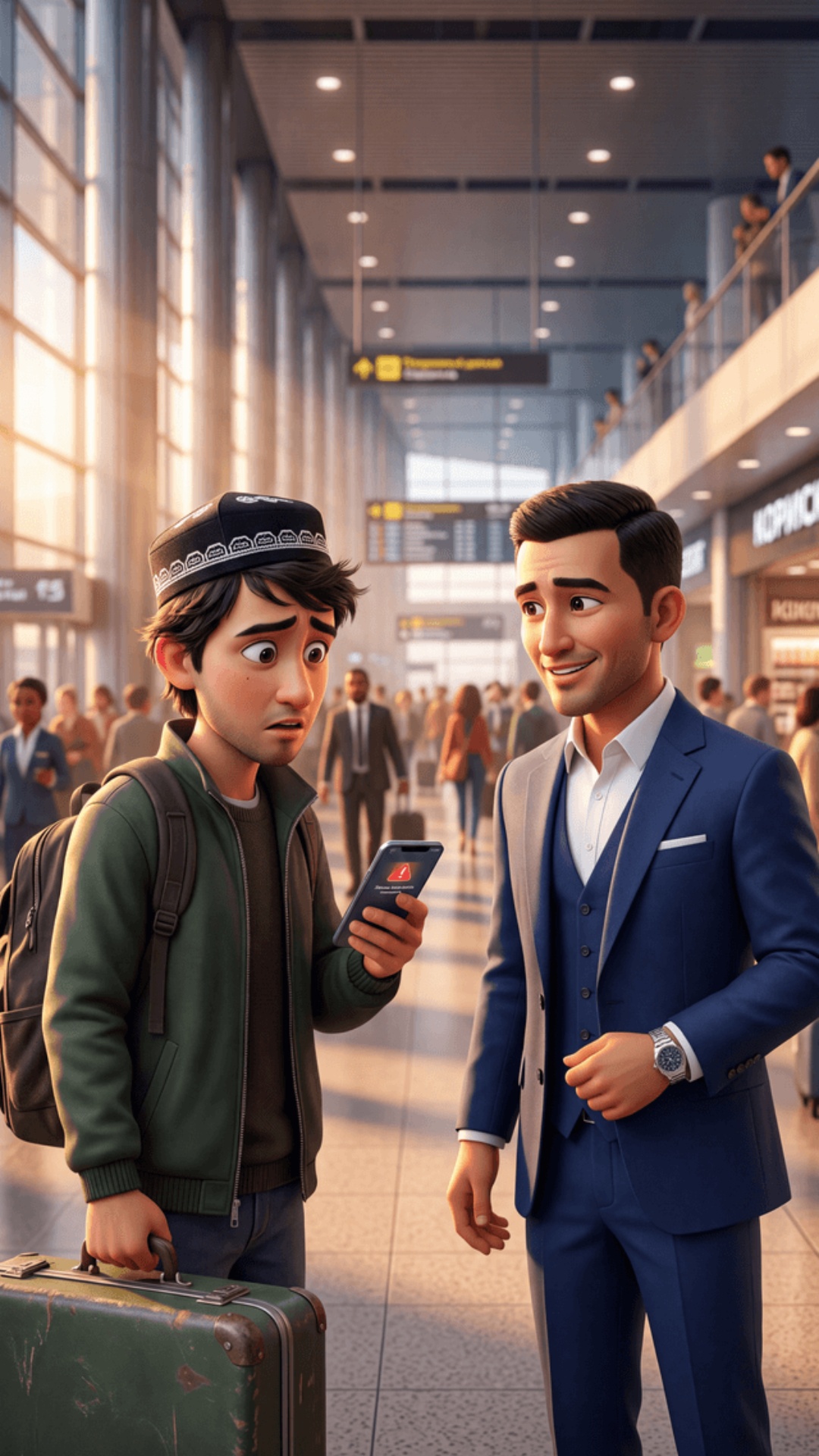 70% Pixar 3D animation 30% cinematic 4K, 9:16.
USE THIS IMAGE AS STYLE, CHARACTER AND LOCATION R...