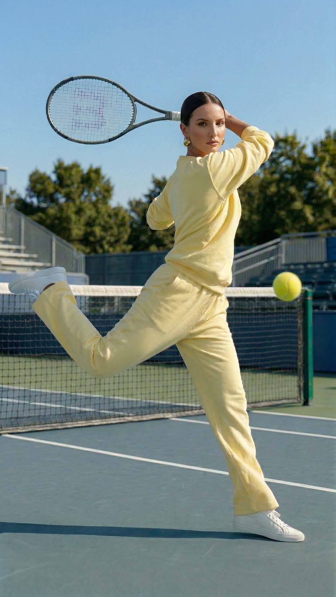 she is playing tennis