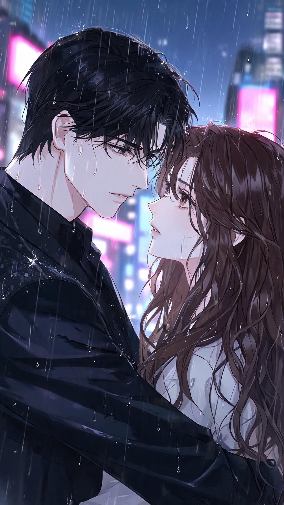 cinematic anime scene, emotional acting, smooth animation, korean anime style, detailed facial ex...