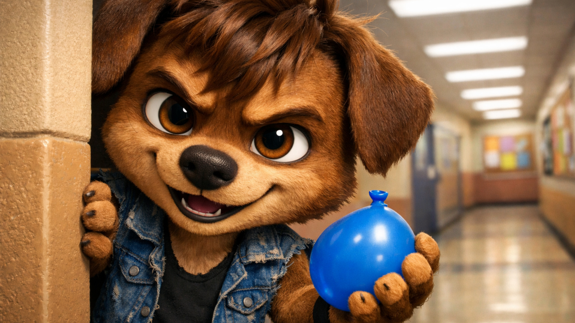 3d fluid expressive animation of an anthro puppy talking determined and confident
