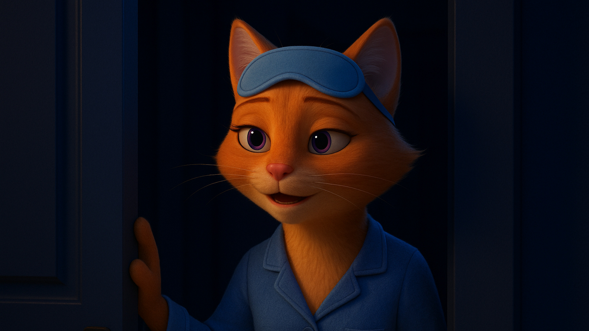 3d animation of anthro cat mother talking calmly