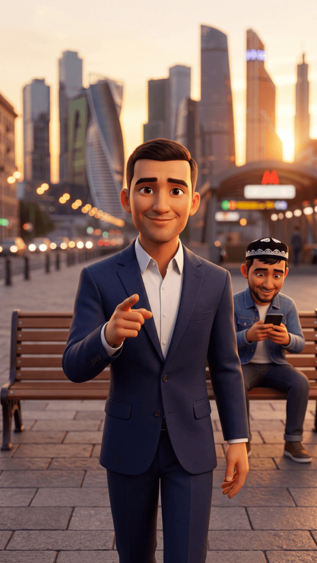 70% Pixar 3D animation 30% cinematic 4K, 9:16.
USE THIS IMAGE AS STYLE, CHARACTER AND LOCATION RE...