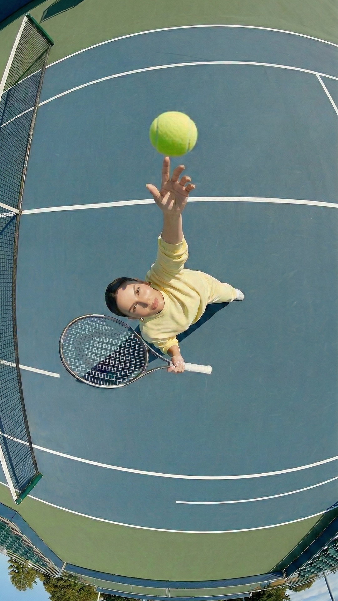 she is playing tennis