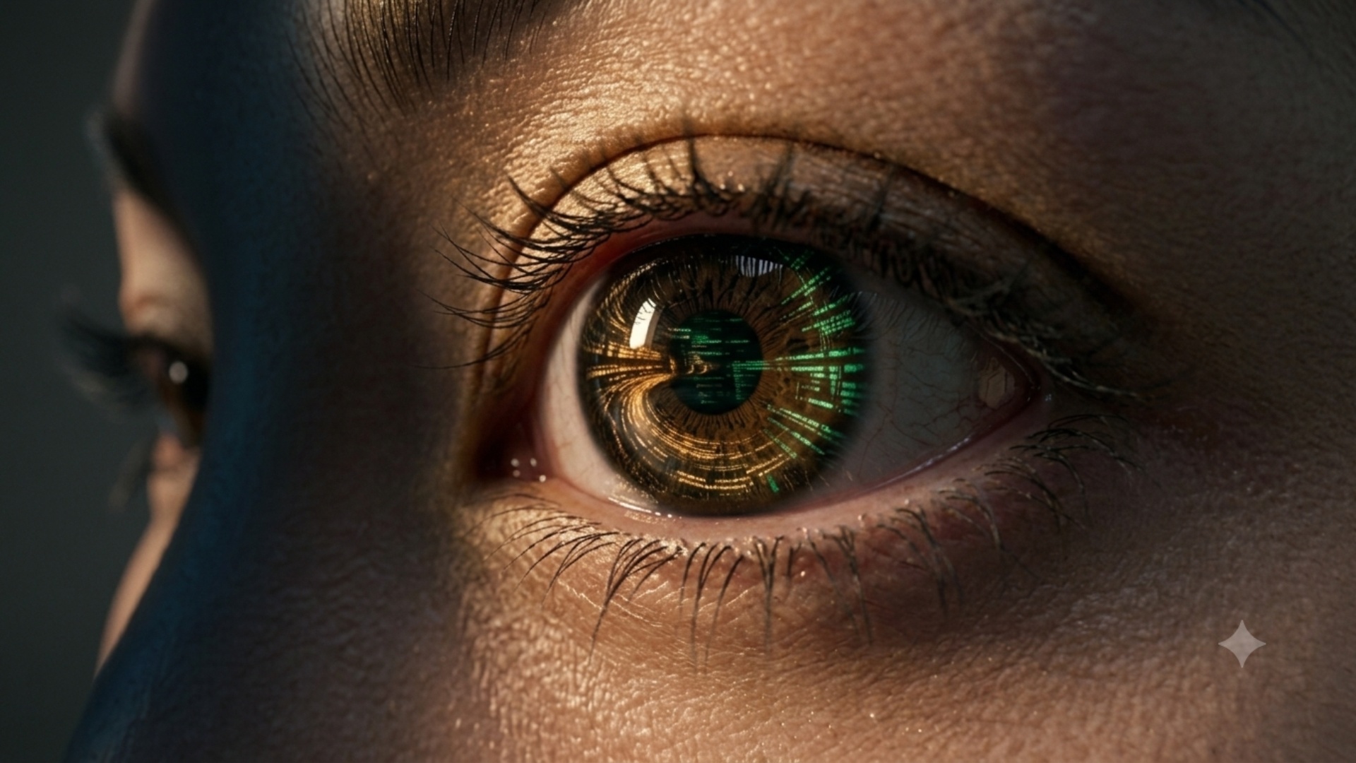 extremely slow push in toward the eye, cinematic, no camera shake