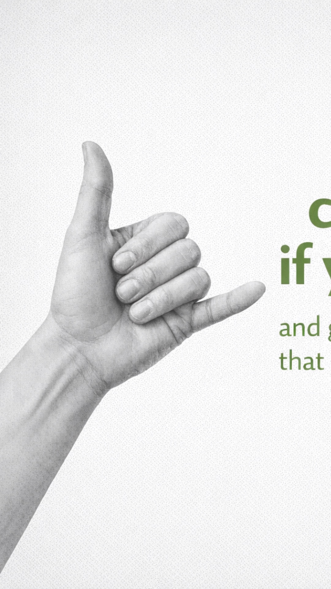 make the hand shake in a smooth way, showing "call me" gesture