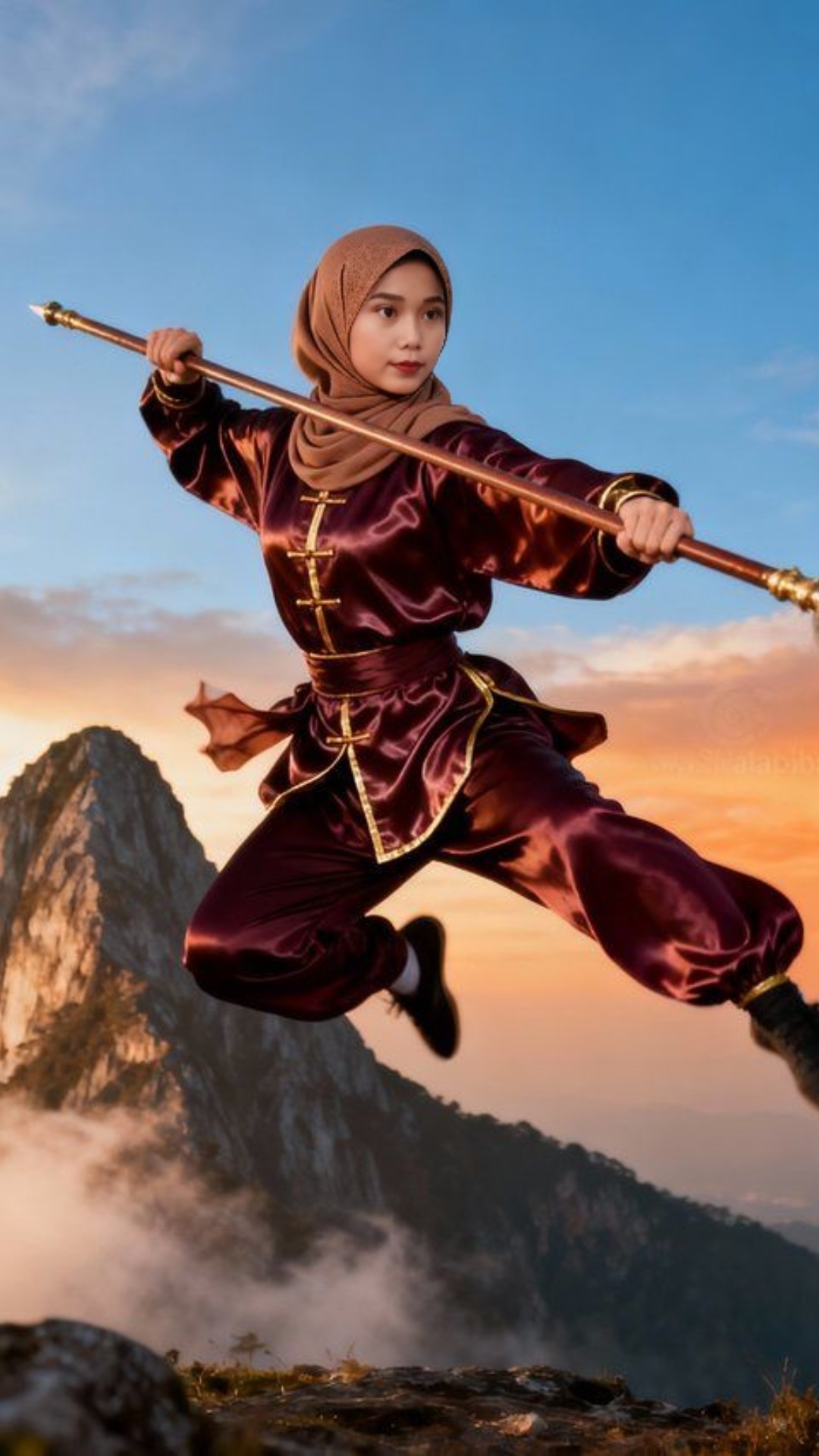 {
  "prompt": "Ultra-realistic cinematic video of the same young hijabi woman from the reference ...