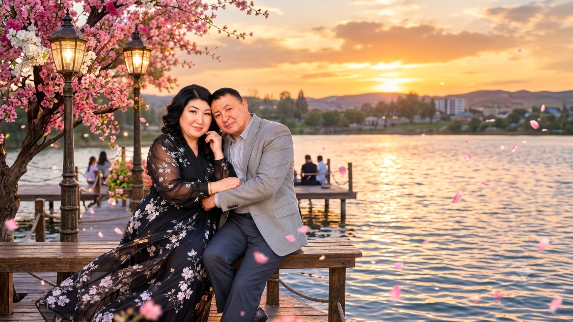 High-quality cinematic 4K video of the same couple from the image, strictly maintaining their exa...