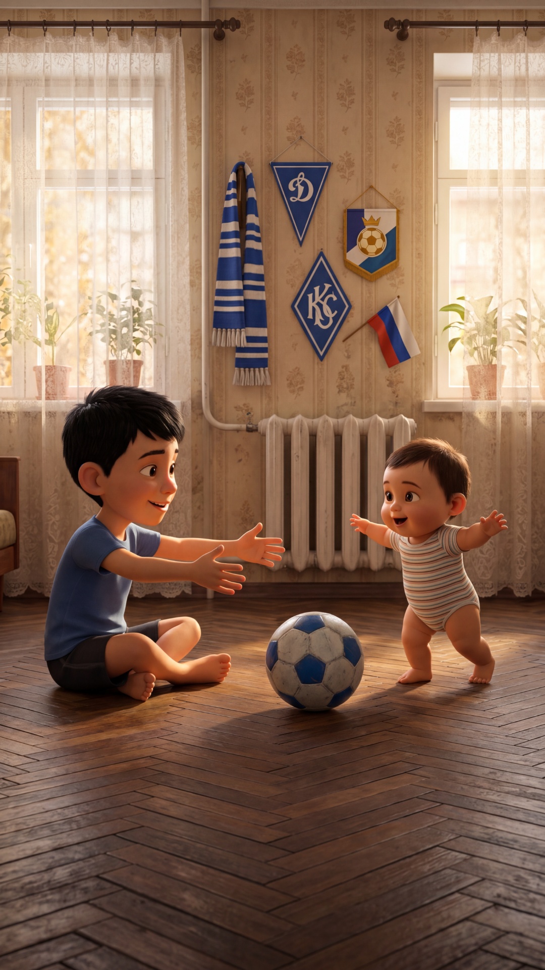 Cinematic animated video, 100% Pixar style like Toy Story. NO photorealism.

Use attached image...