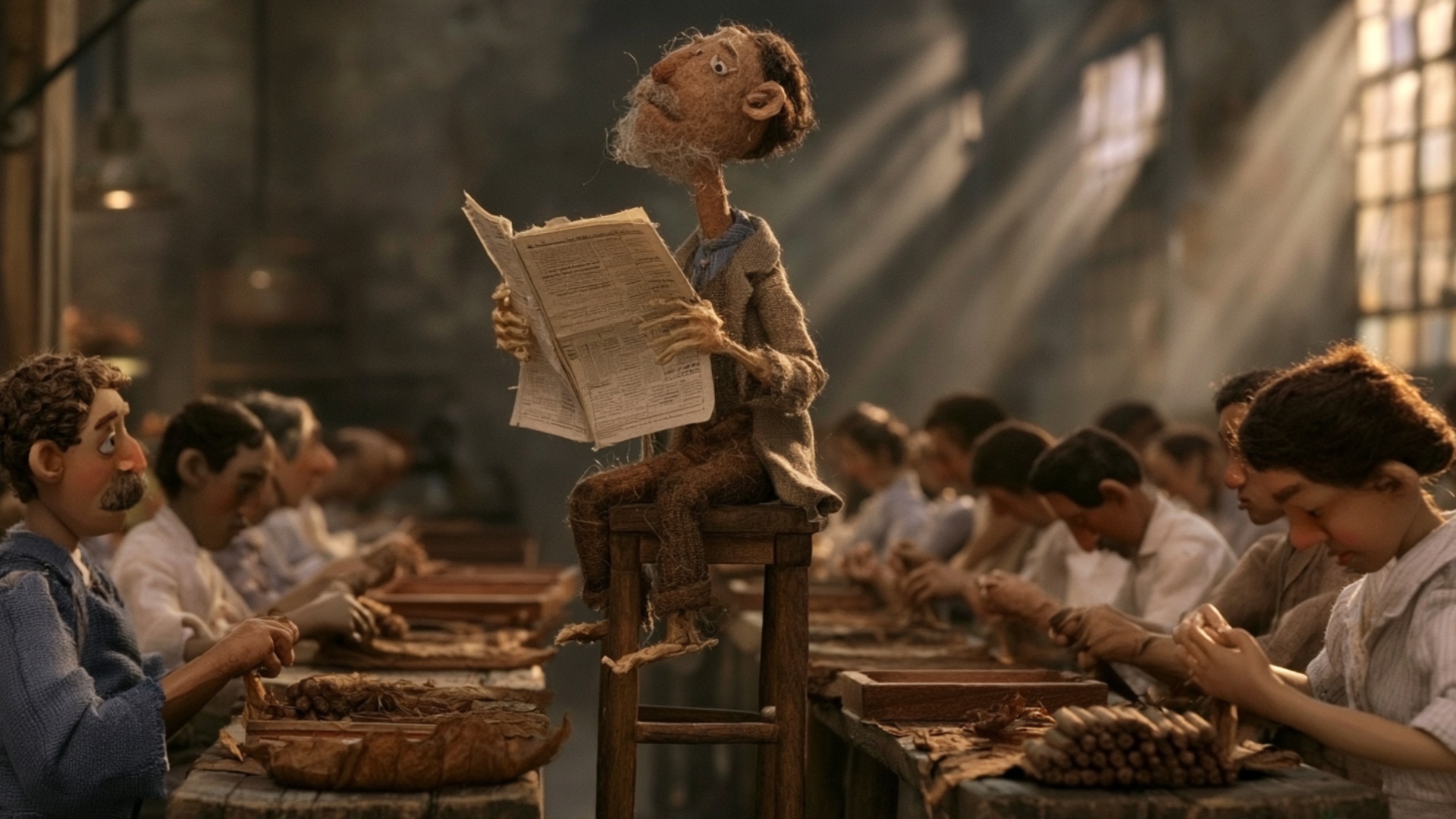 The lector remains seated on the high wooden stool and slowly lowers his eyes across the existing...