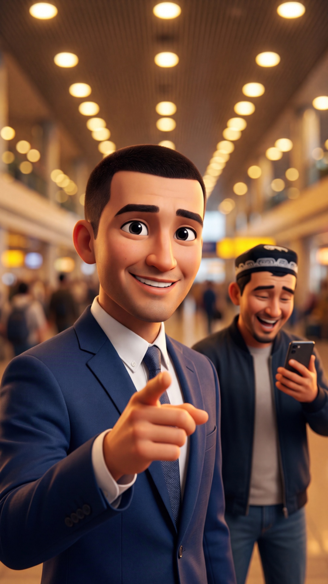 70% Pixar 3D animation 30% cinematic 4K, 9:16.
USE THIS IMAGE AS STYLE, CHARACTER AND LOCATION RE...