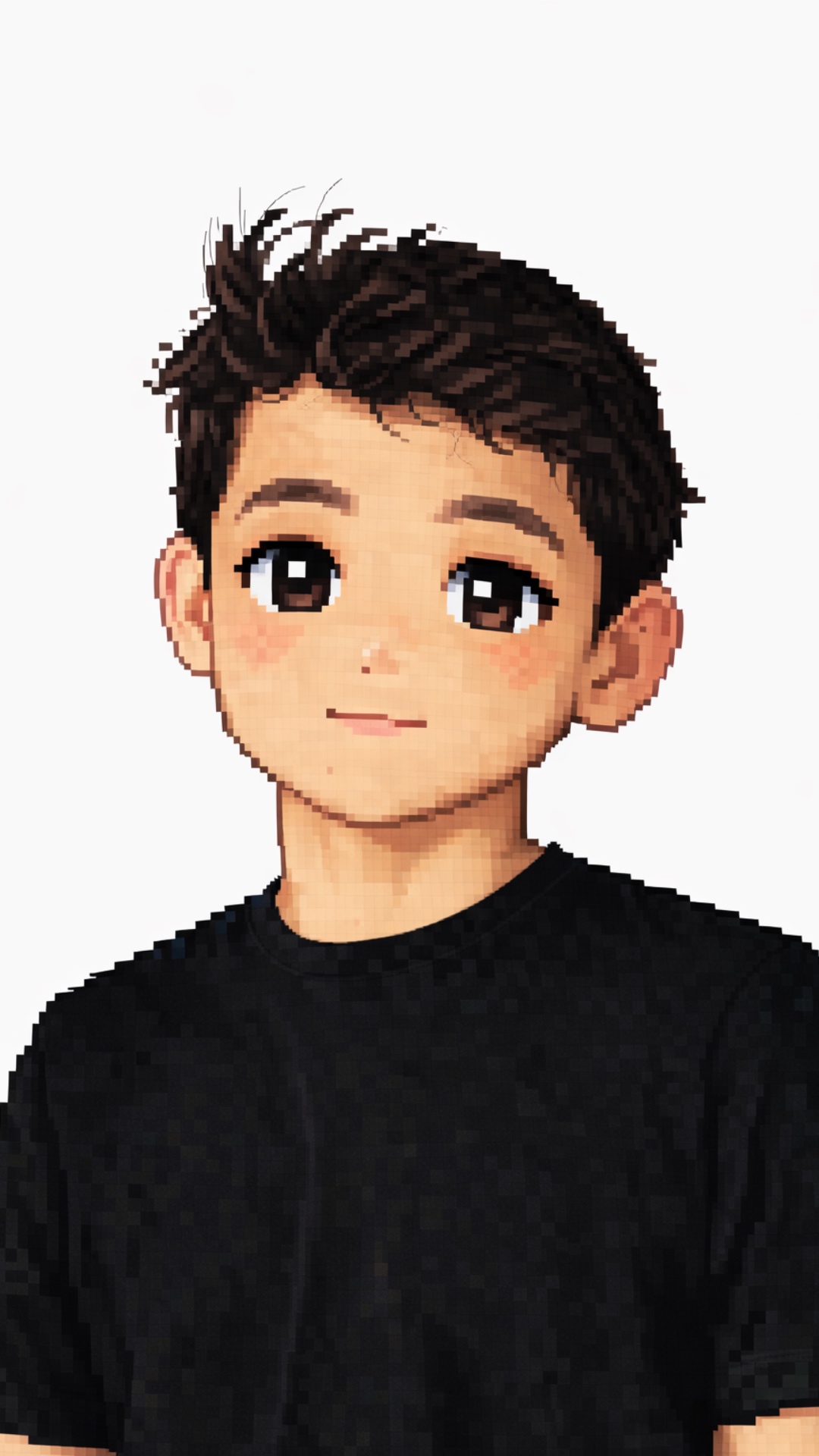 simple movement during breathing. Without movement of hands and mouth. Lo-fi pixel art style,  ta...