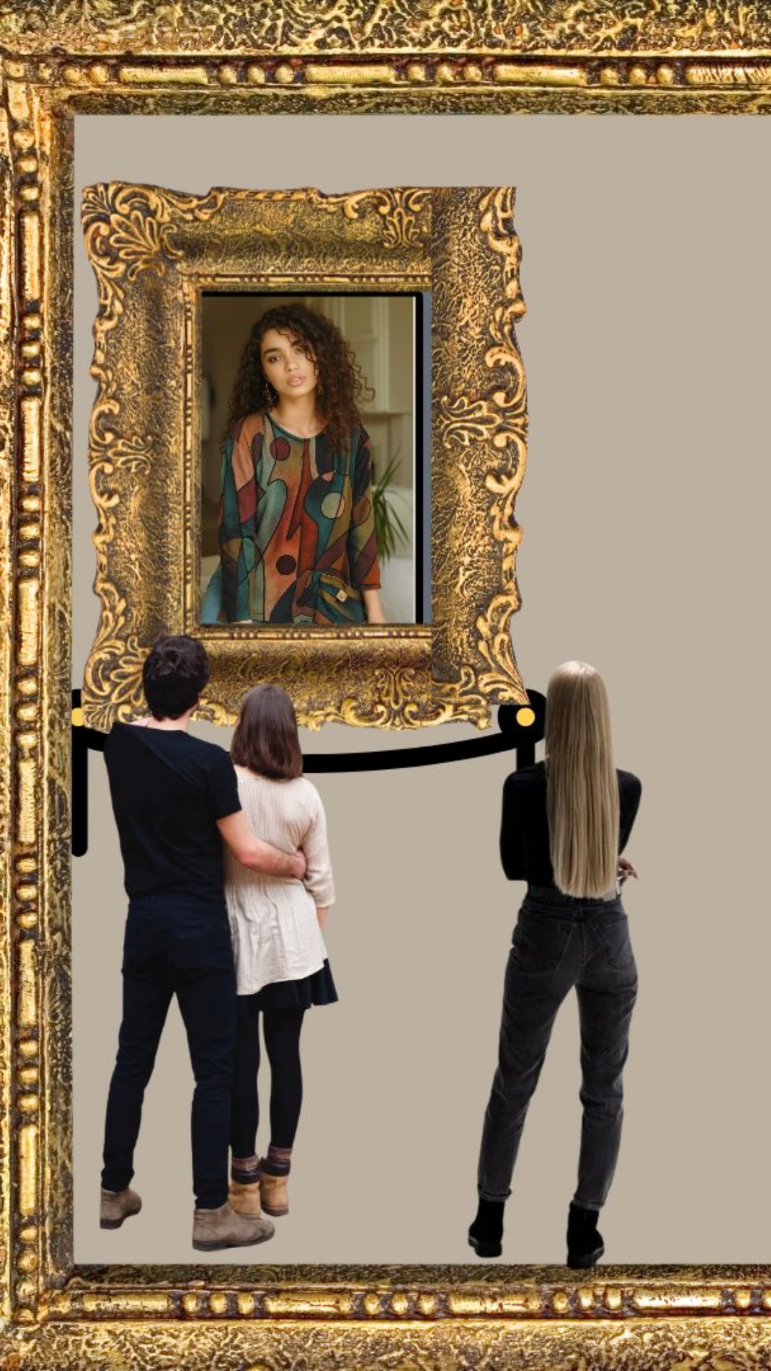 make the people walk around the painting in observation