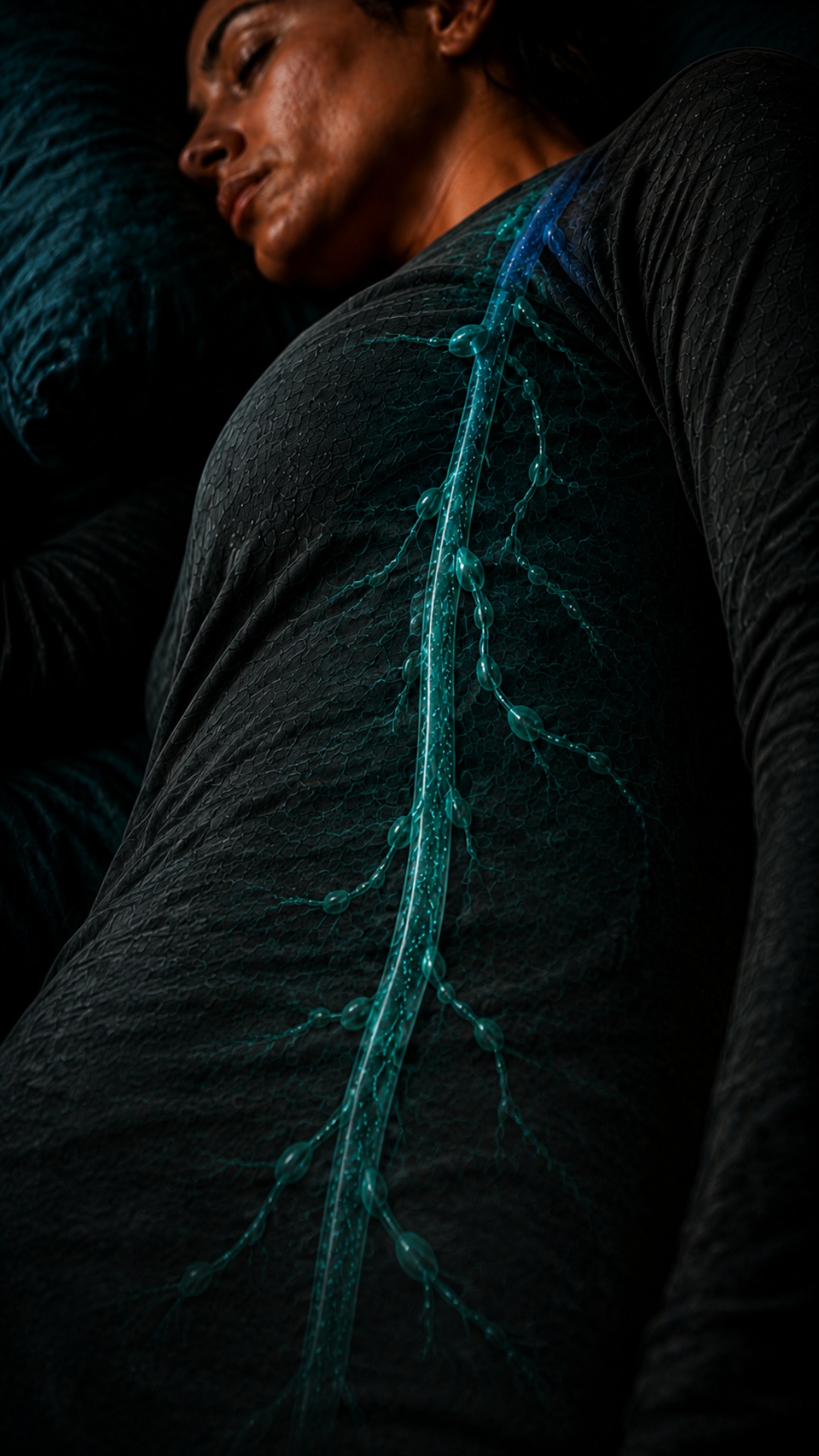 Animate only the lymphatic movement already visible in the image.

Inside every small turquoise b...