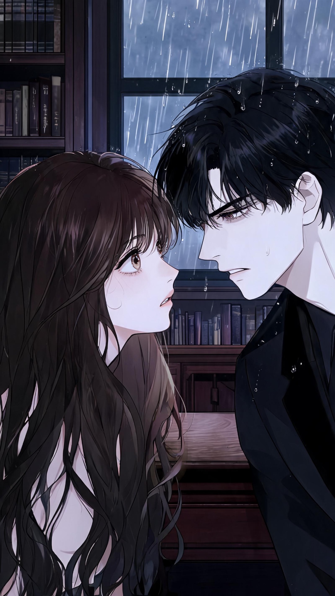 cinematic anime kiss scene, emotional slow burn romance, korean manhwa style, ultra detailed anim...