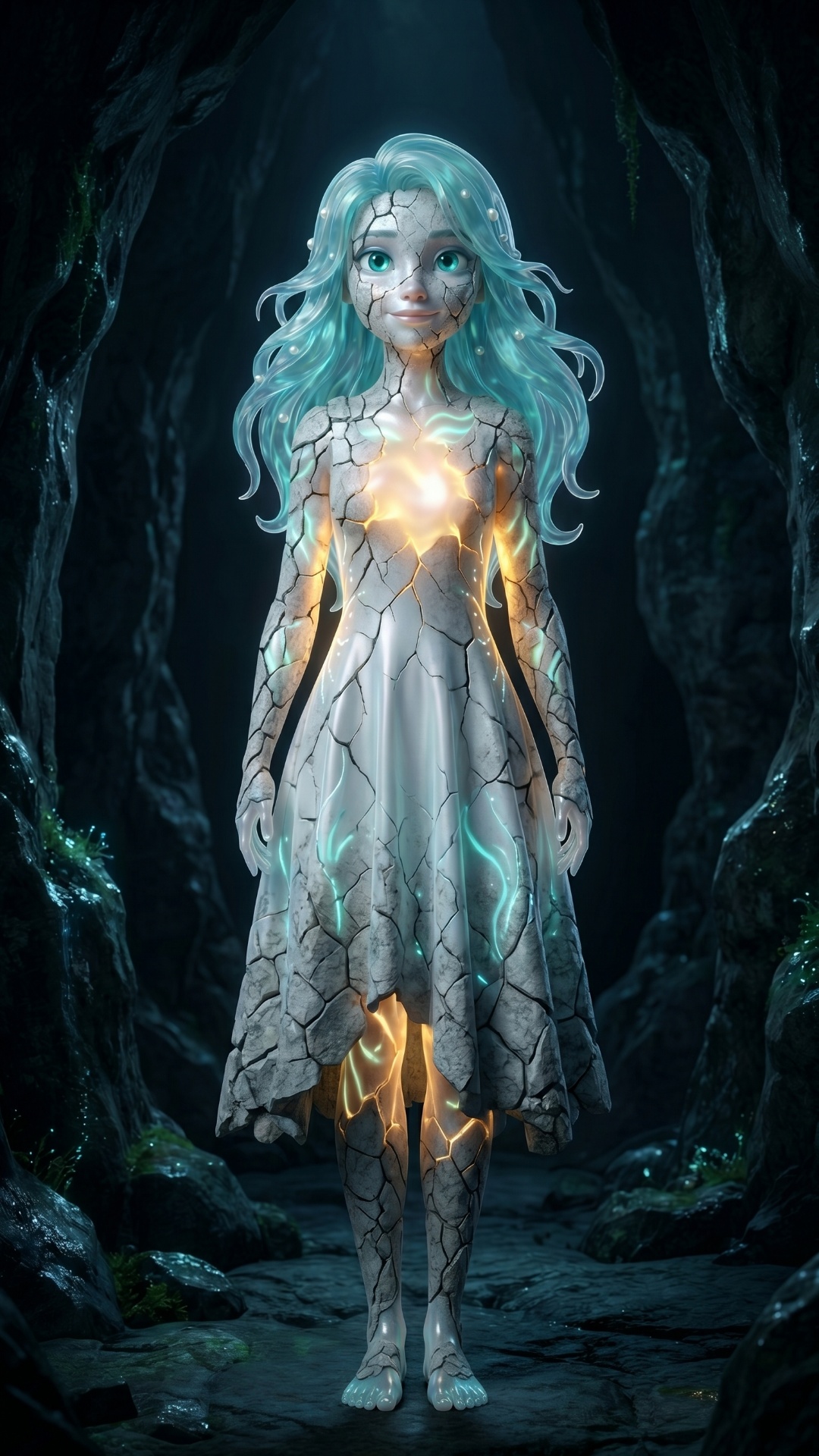 The black whips of energy writhe and pulse, actively burrowing under Lirael's glass-like skin. A ...