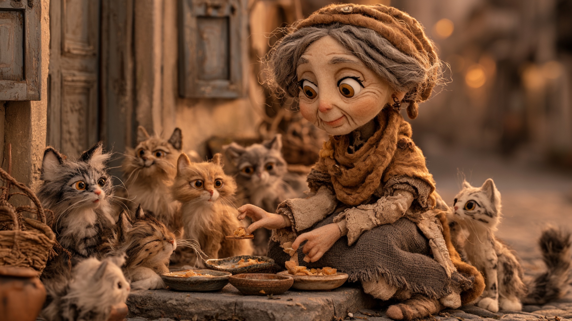 Starting from the exact pose, the woman gently places the small piece of food already in her fing...