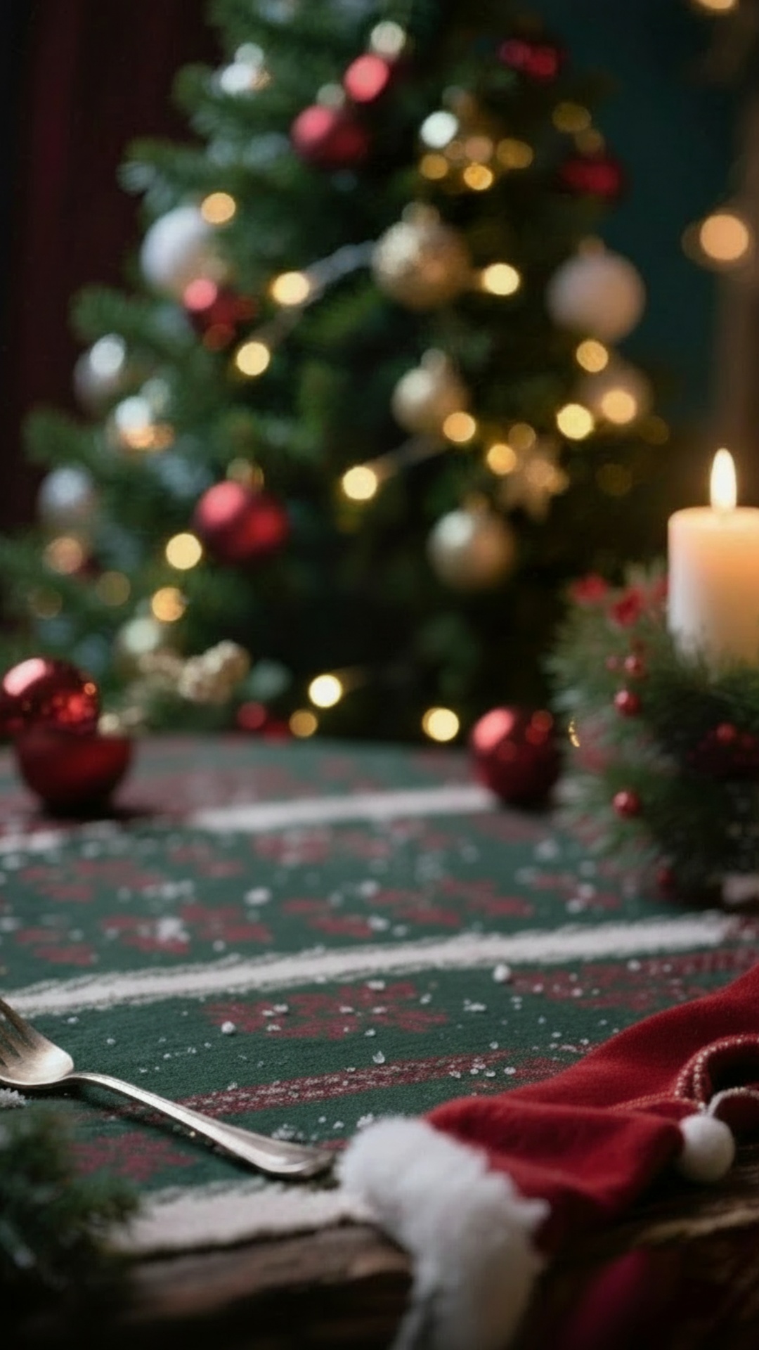 Cozy Christmas scene, our ceramic cup on a saucer filled with freshly brewed mulled wine, deep re...