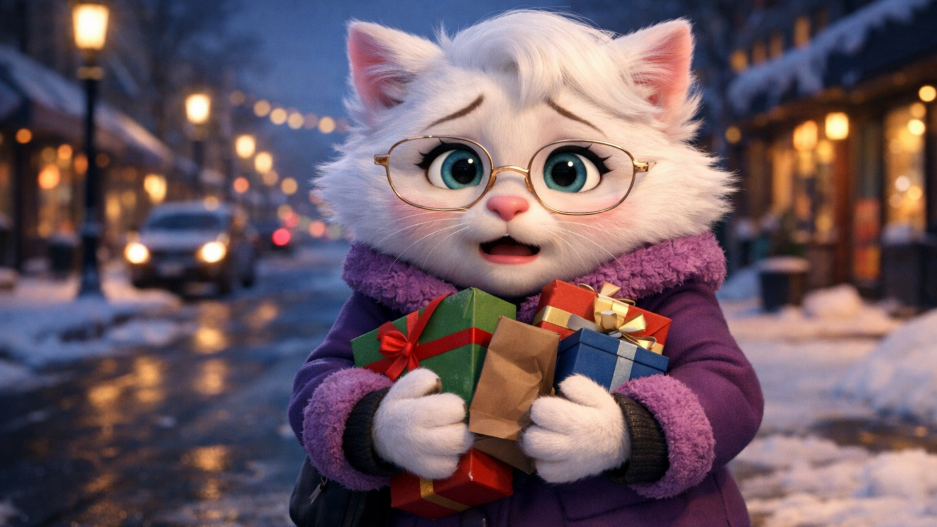3d fluid expressive animation of anthro female elderly adult cat talking concernedly