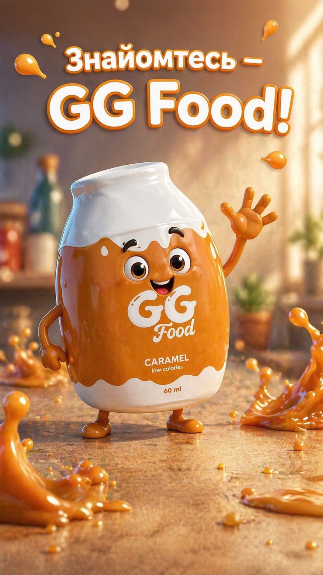 Говорить на українській мові «Привіт- я gg food». Анімована уся сцена. Текст на фото залишається ...