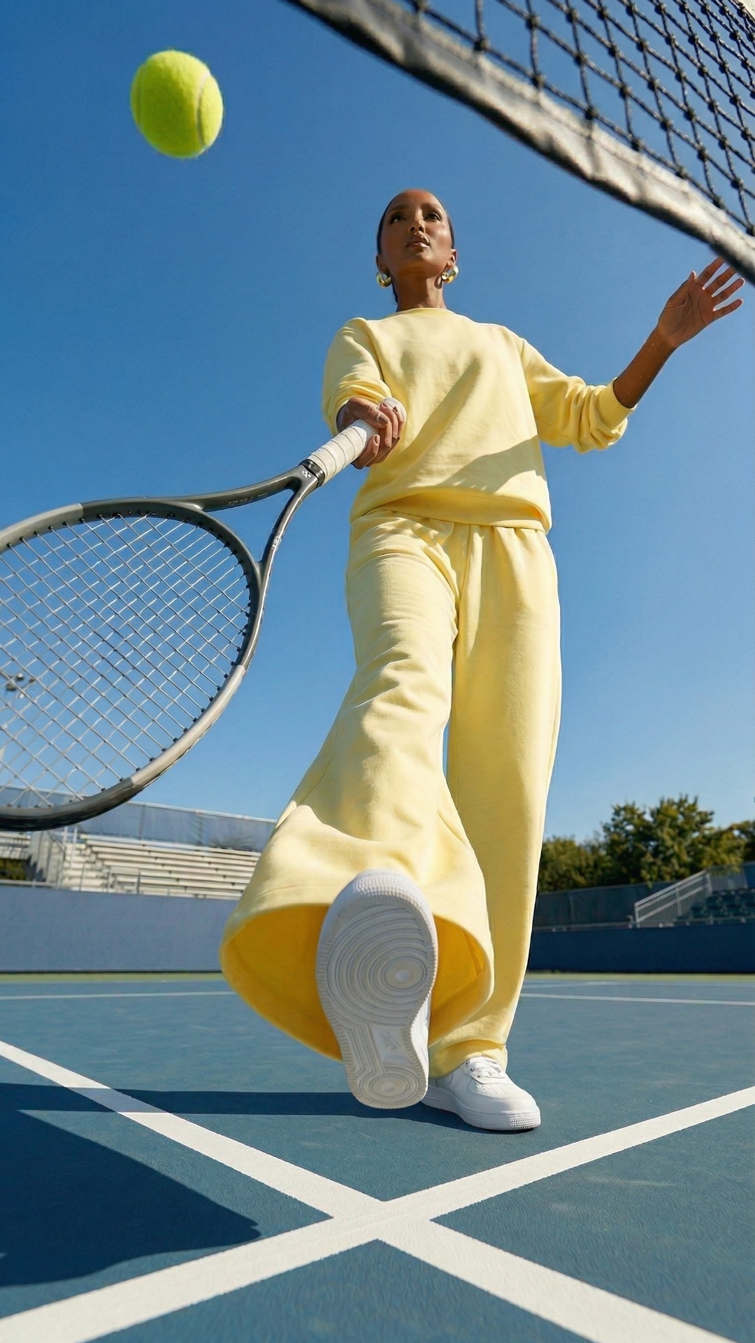 she is playing tennis