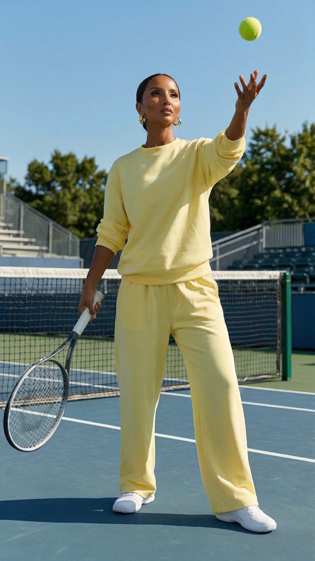 she is playing tennis