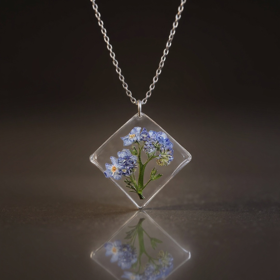 Cinematic product video of a luxury necklace. The necklace is suspended in mid-air, slowly rotati...