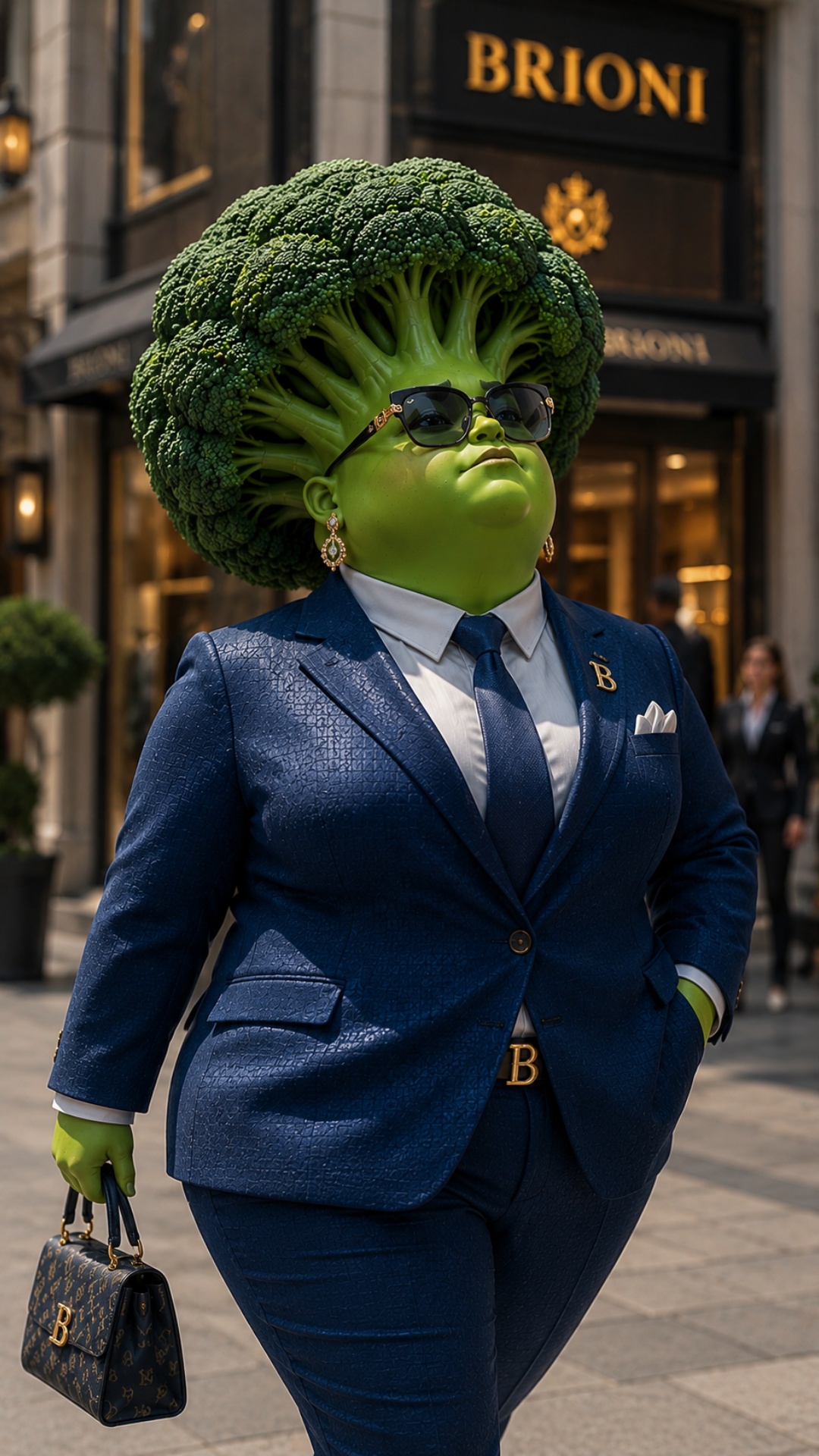 Broccoli attitude के साथ बाहर निकलता है.
SFX: dramatic whoosh