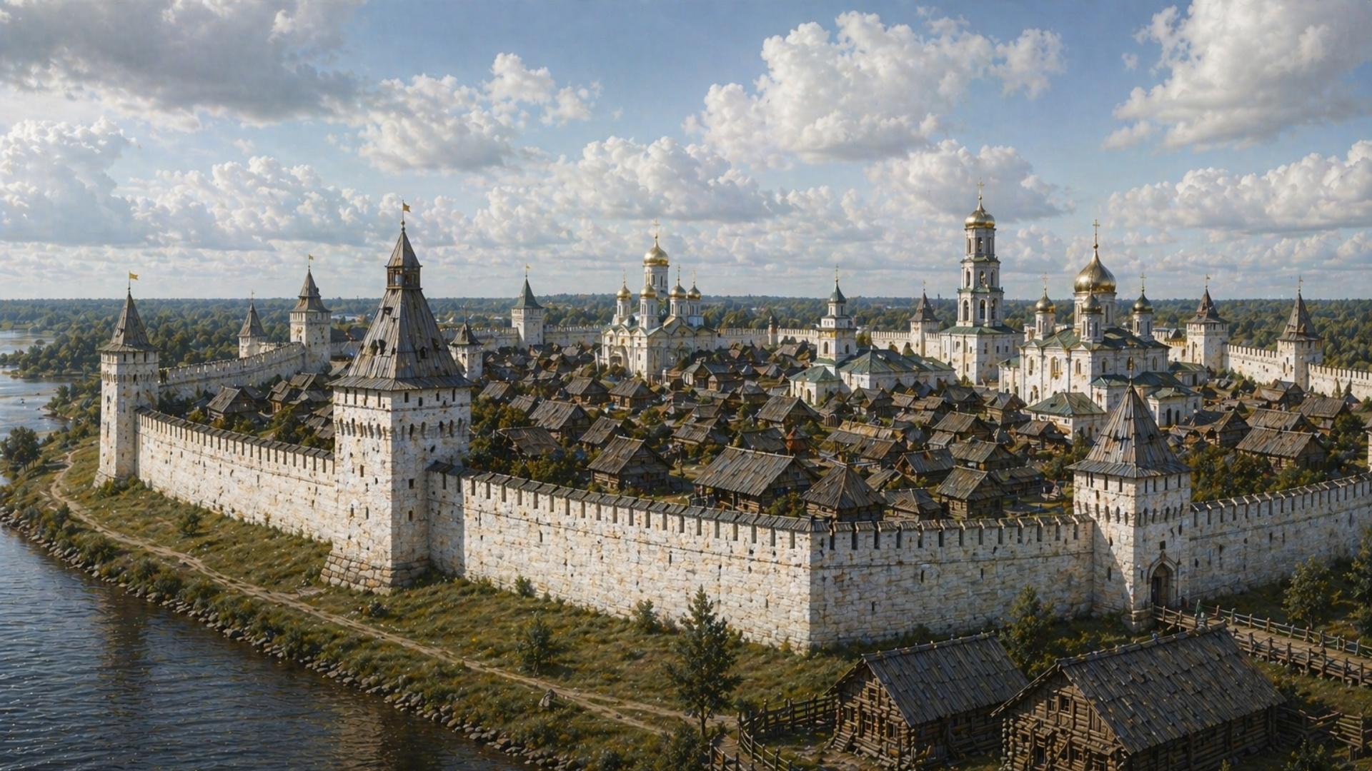 Subject: Москва, Московский Кремль  
Context: Документальная реконструкция истории Кремля  
Actio...