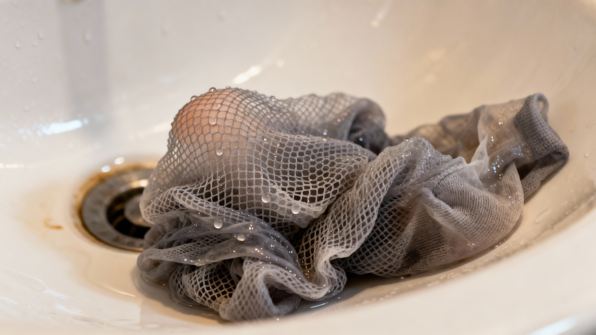 Water gushes out and overflows, a frantic siren sounds from the sink drain.