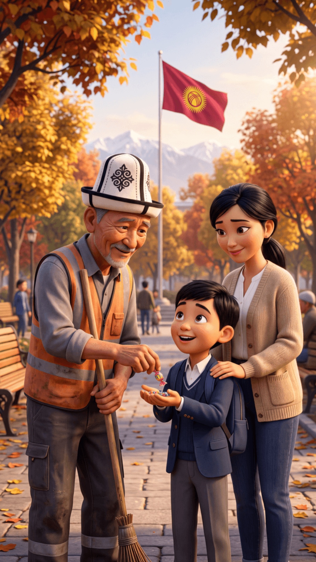 3D animated, 80% Pixar style, 20% cinematic realism, vibrant saturated colors, 9:16 vertical. Sta...