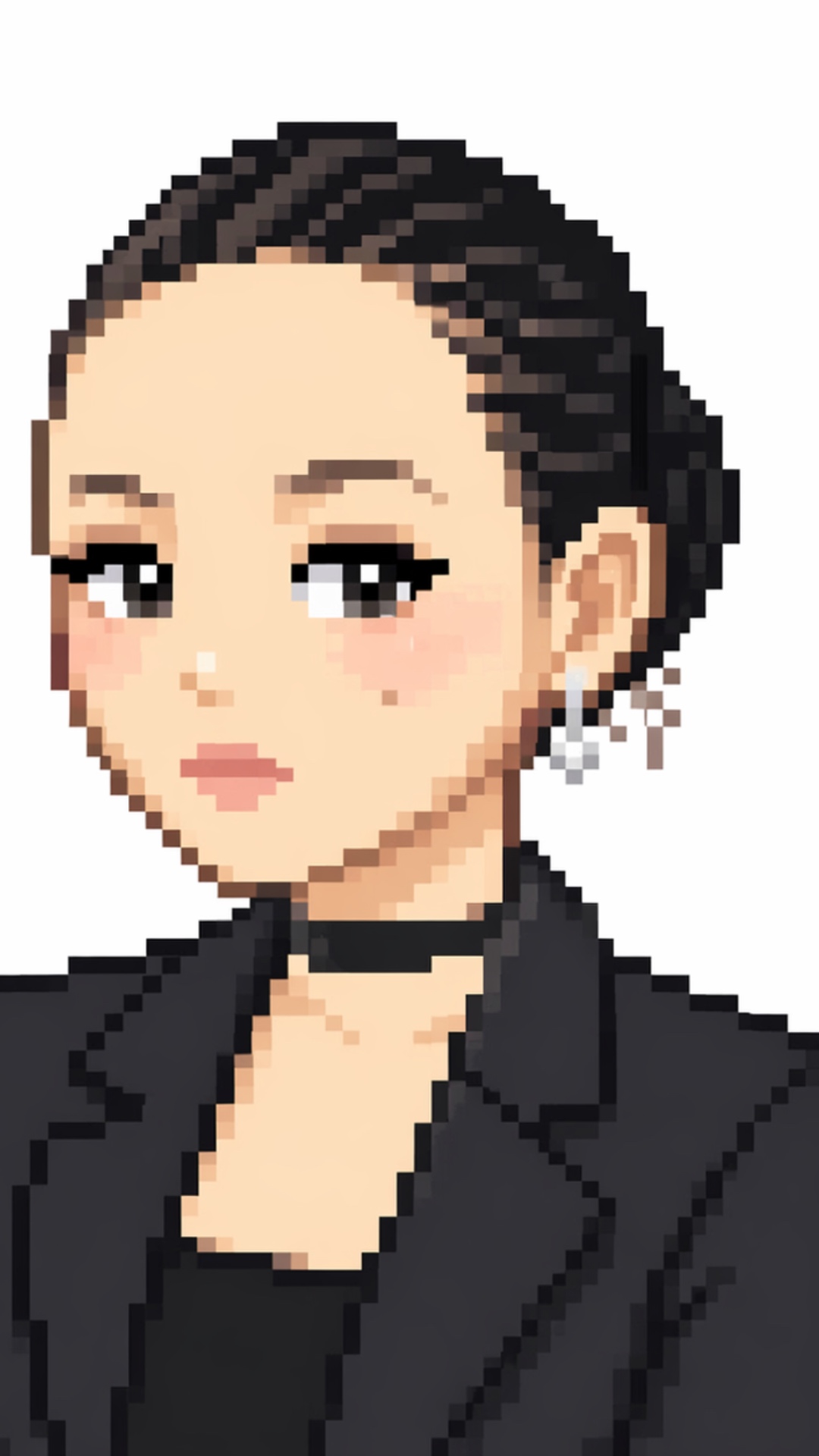 simple movement during breathing. Without movement of hands and mouth. Lo-fi pixel art style,  ta...