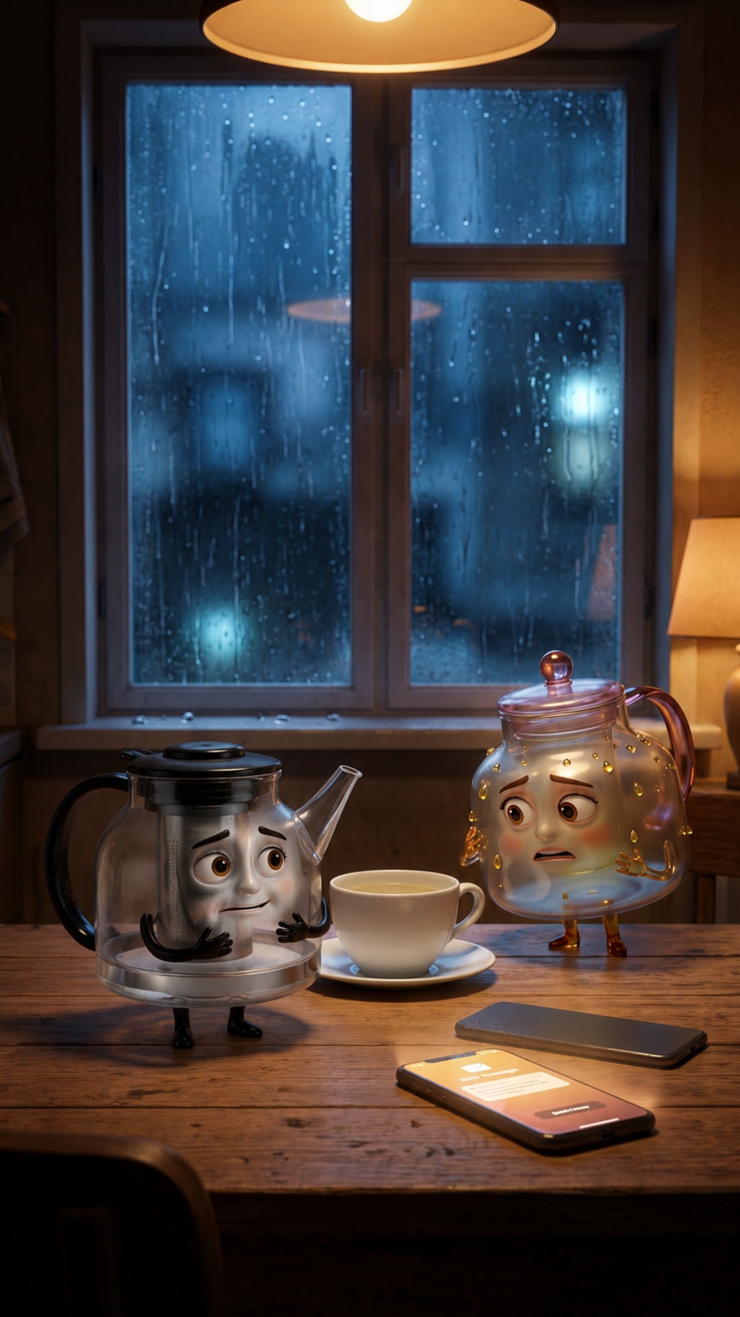 ONLY anthropomorphic teapot characters.

NO humans.
NO human faces.
NO human body parts.
NO ...