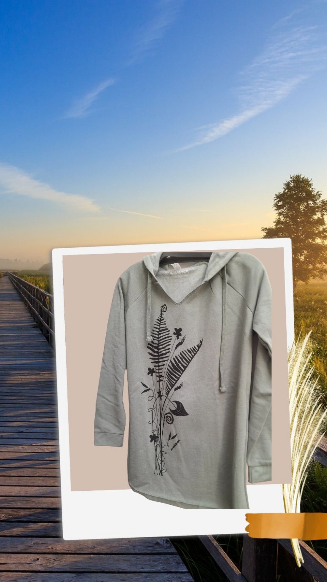 put this sweatshirt on a woman of 35, that is so pretty she could be a movie star.  put her walki...