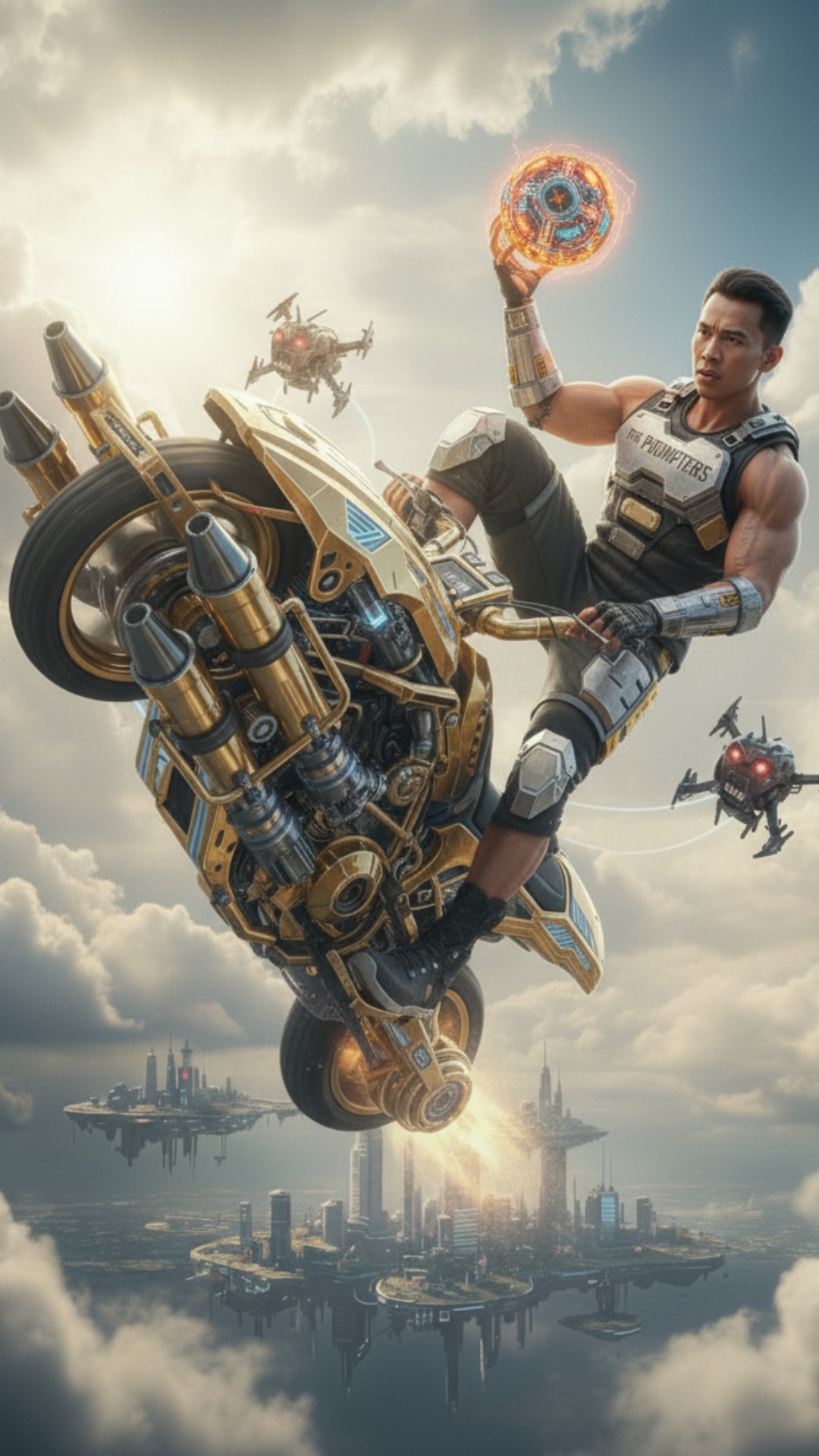 Subject: Pembalap hooper
Context: Lintasan balap modern dengan penonton di tribun
Action: Para ho...