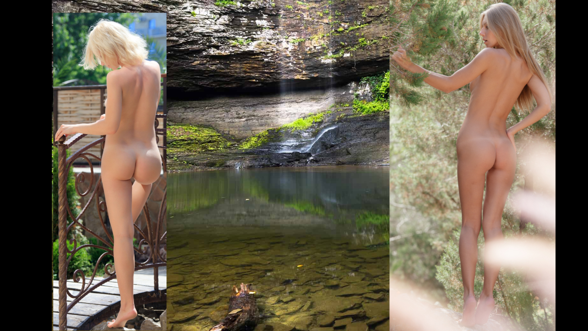 The two women instantly teleport next to each other in the middle of the image.