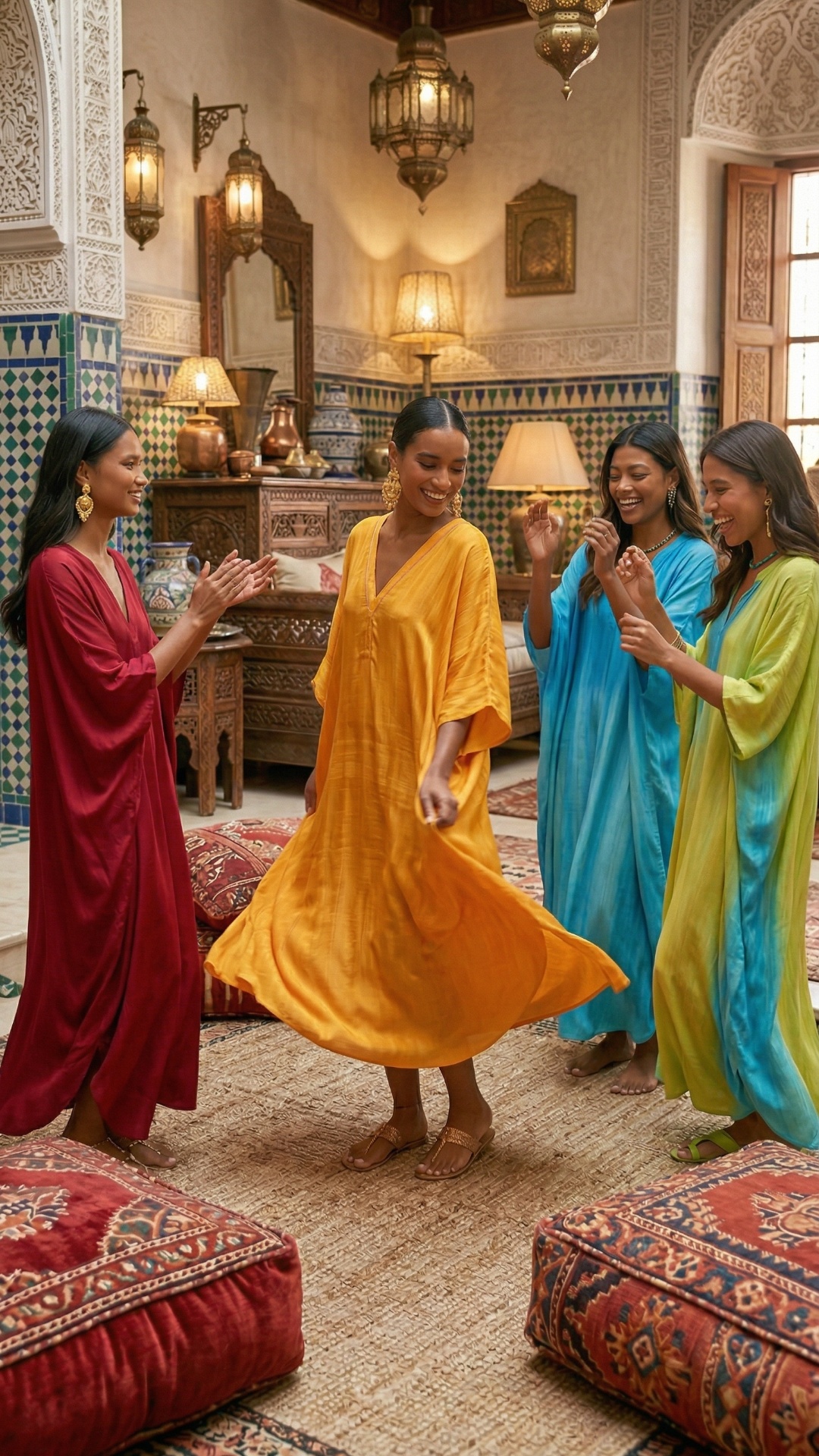 girls are dancing after dinner