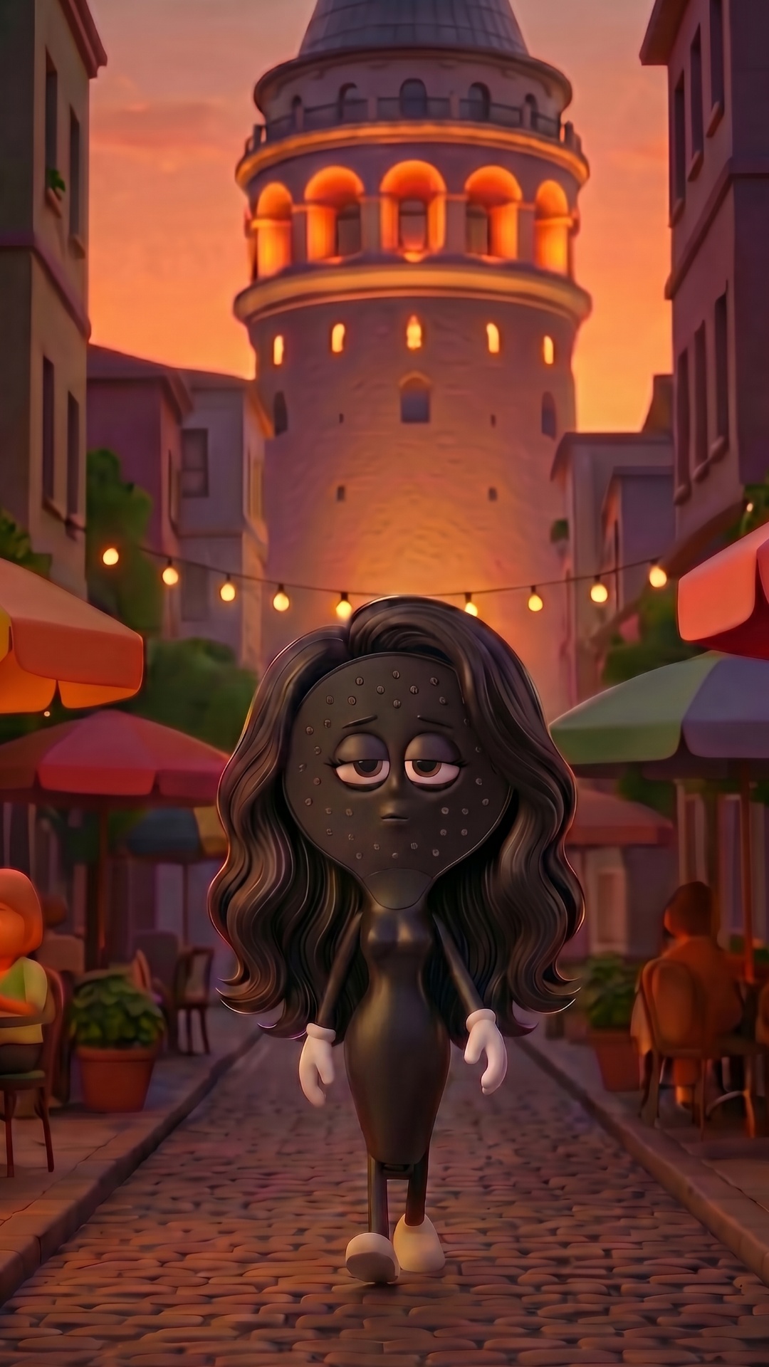 Create a cinematic video using the uploaded image as the starting frame.

Scene:
Leyla is walking...