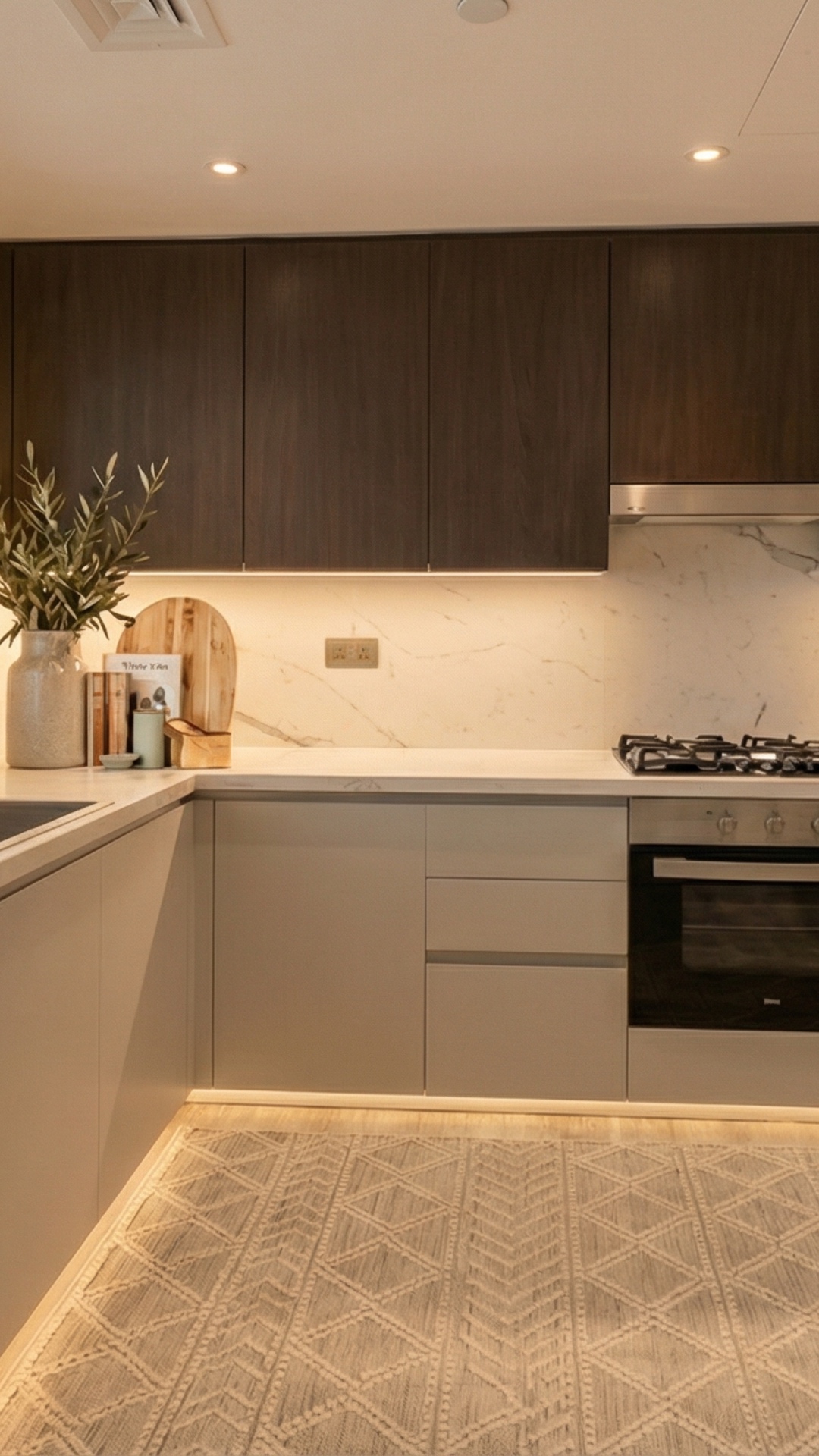 Capture the interior as a high-end, luxury space, focusing on elegance, depth, and premium atmosp...