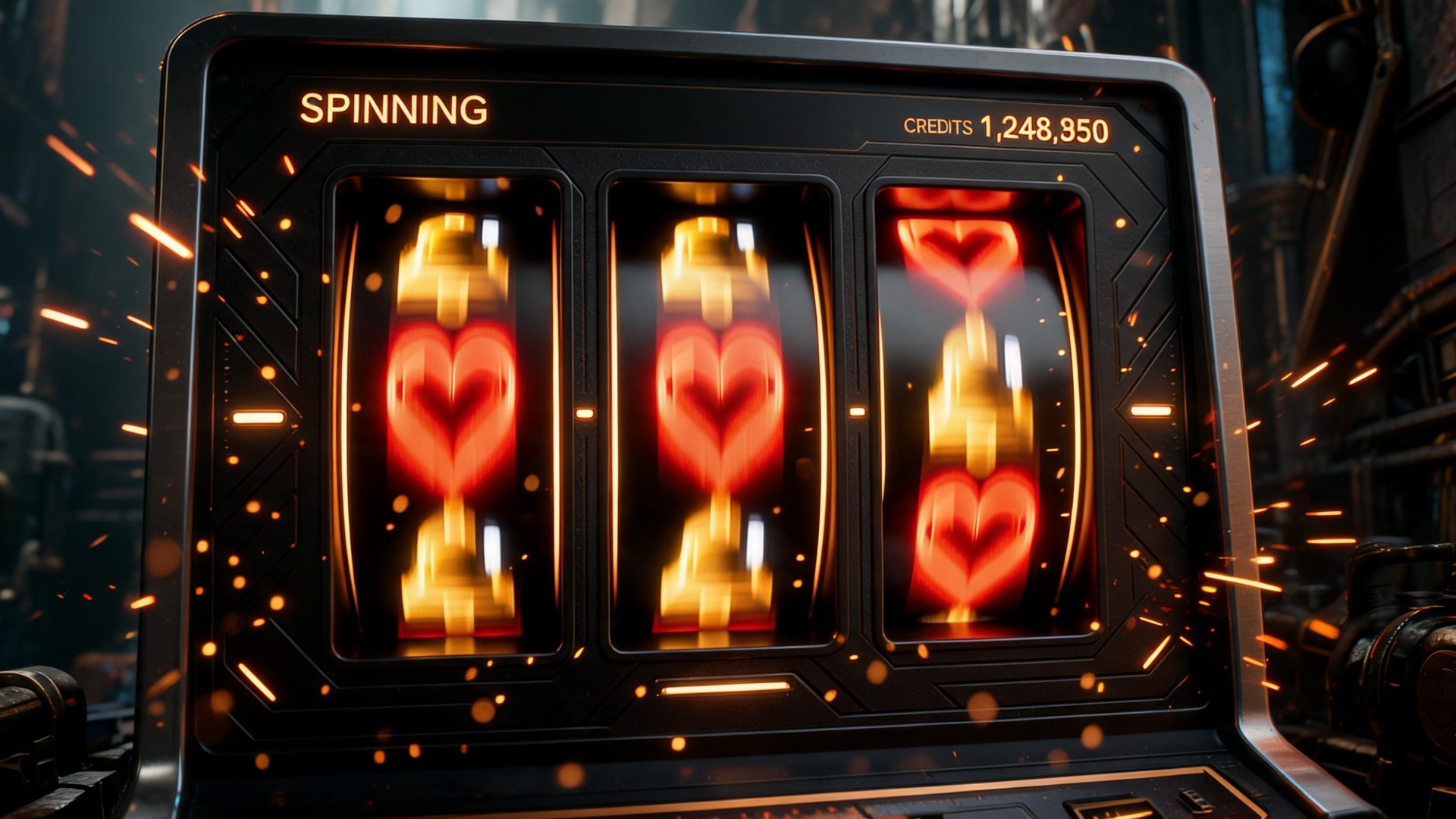 | **B-roll** | `Futuristic digital slot machine, spinning faces, dark amber light, 8k.`