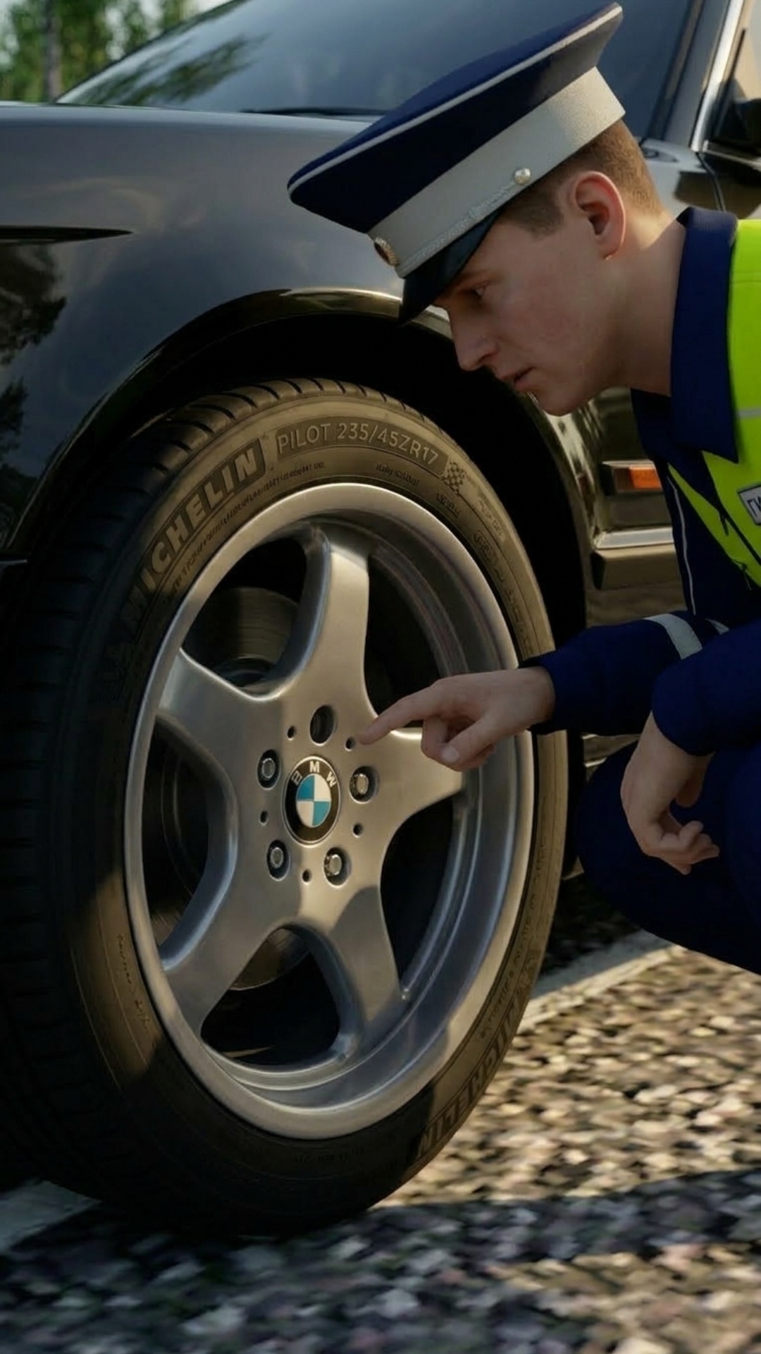 покажи как bmw e34 с пробуксовкой уезжает вдаль, быстро набирает скорость

у сотрудника гаи вет...