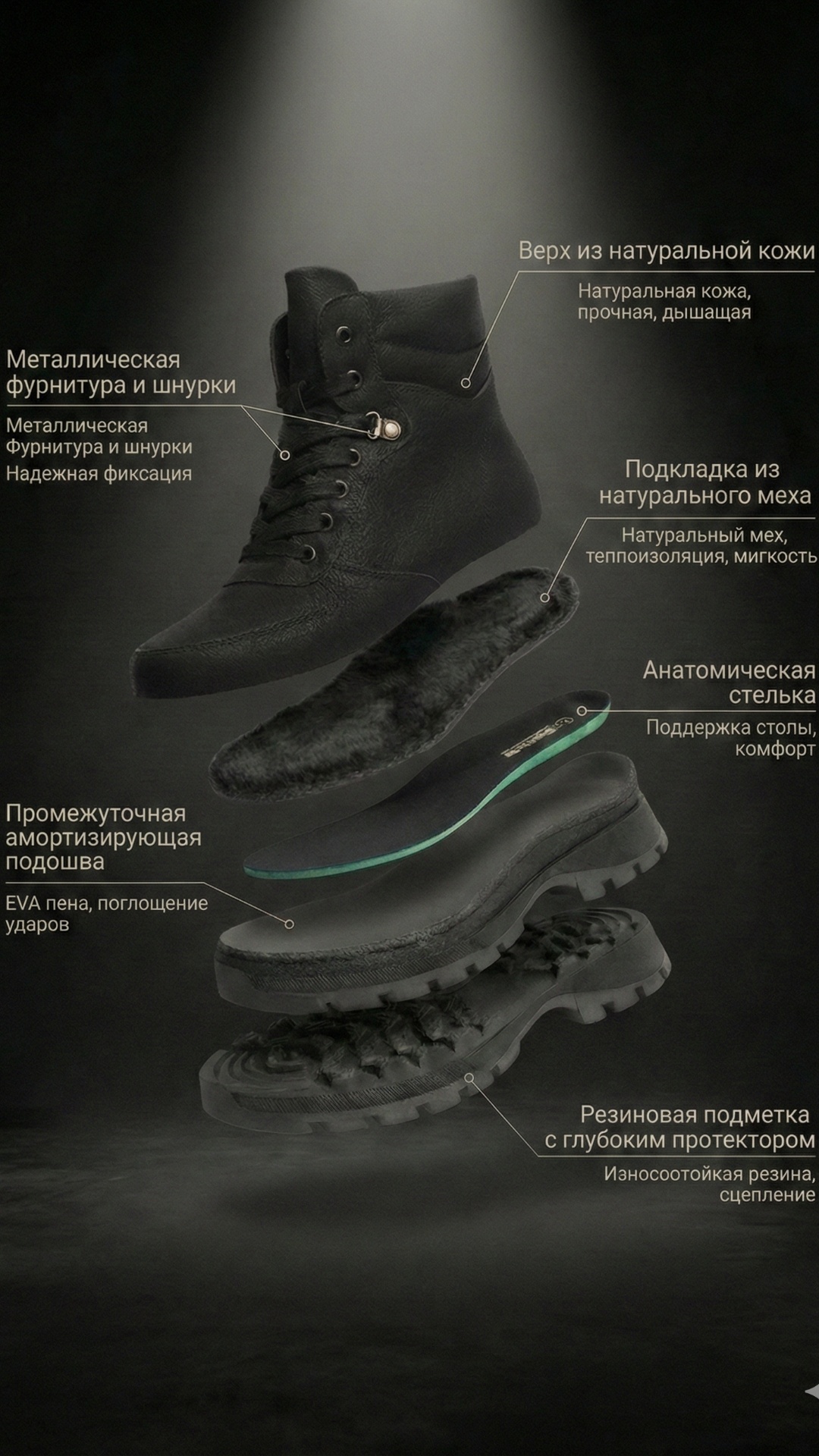 All layers are completely separated and hover in perfect alignment,
like a cross-section of an en...